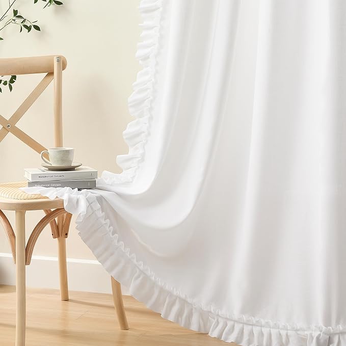 TERLYTEX White Ruffled Curtains - Image 5
