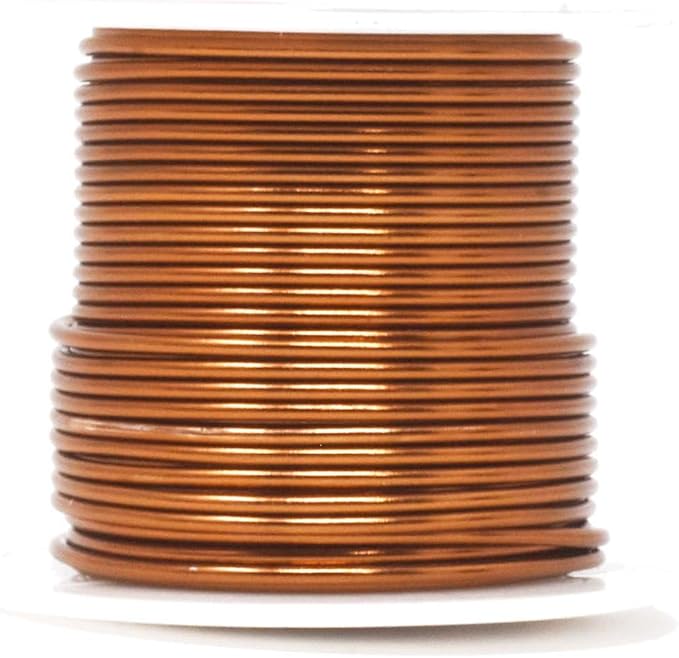 Mandala Crafts 14 Gauge Anodized Aluminum Craft Wire for Jewelry Making – 330 FT Colored Flexible Silver Copper True Blue Brown Red Kelly Green Wire - Bendable for Bonsai Armature Crafting Sculpting