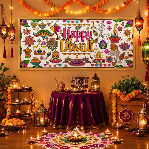 Diwali Giant Coloring Poster/Tablecloth - Diwali Decorations for Home - Image 4