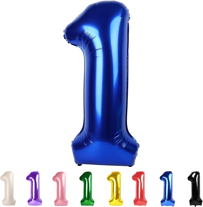 Number 1 Balloon 40 Inch, Inflation Straw & Self-Sealing, Leak-Proof Aluminum by Mluchee