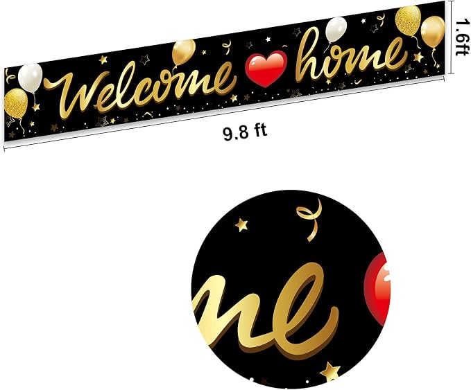 Welcome Home Banner Decoration, Military Homecoming Deployment Returning Party - Image 2