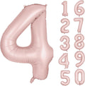 40 inch Pink Number Balloon Light Pink 4 Balloon Matte Pink Number 4 Balloon by Yeodong