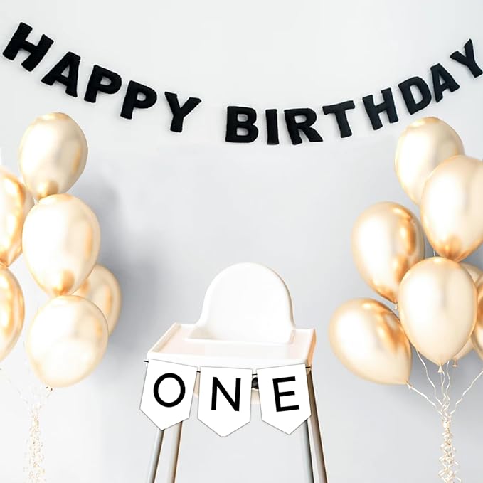 Pre-Strung Reusable 3D Black Happy Birthday Banner Men Birthday Decorations | - Image 3
