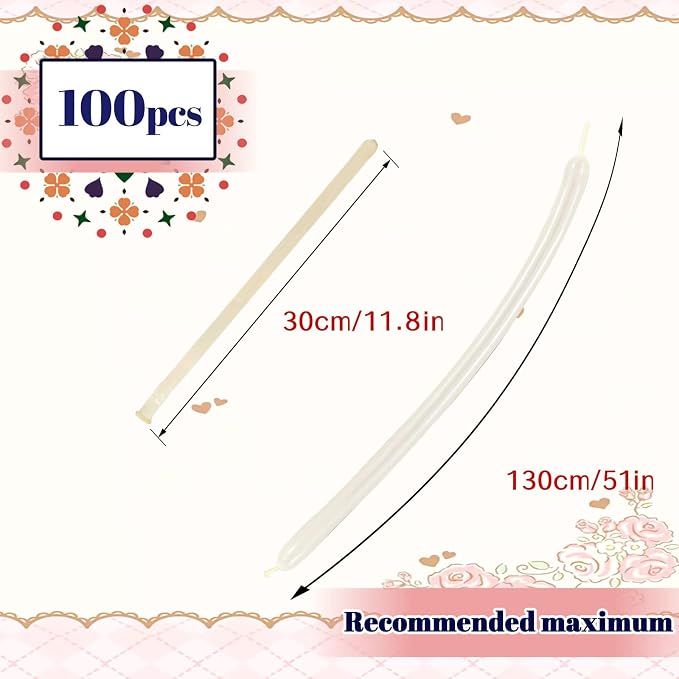 260 Balloons Clear Long Balloons 100 Pack Twisting Animal Balloon Thickening - Image 3