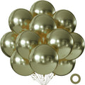 10pcs 18 inch Metallic Sand Gold Balloons, Thick Latex Chrome Helium Balloons by KALOR