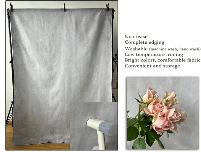 5x7ft Grey Portrait Photography Backdrops Solid Texture Abstract Photo - Image 5
