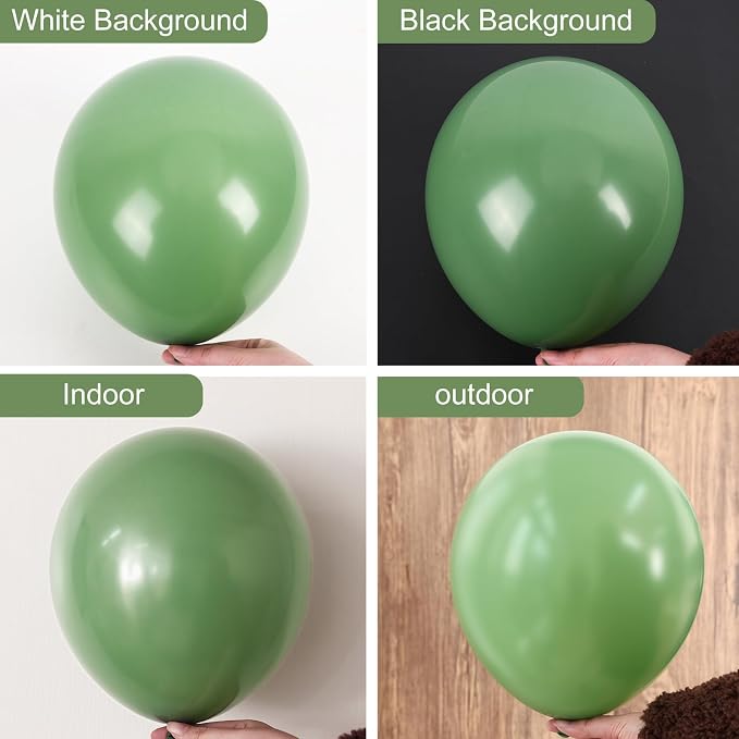 RUBFAC Sage Green Balloons Different Size Dusty Green Balloon 129pcs | Balloon - Image 3