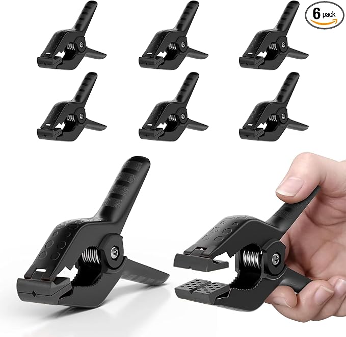 EMART 6 Pack Heavy Duty Spring Clamps, 4.5 inch Plastic Photo Booth Backdrop by EMART