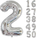 40 inch Silver Number Balloon Giant Foil Helium Balloons Silver Number 2 Balloon by Yeodong