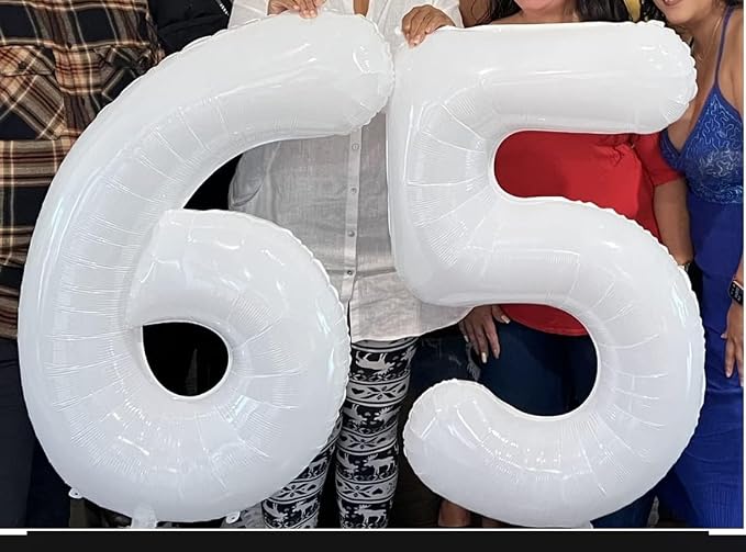 5 Balloon Numbers Birthday Decorations, 40In White Balloons - Image 4