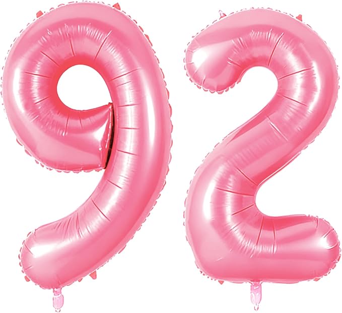 Number 92 Balloons for 92nd Birthday Party Decorations, 0-100 Large No.92 by Joycard