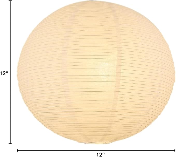 White Round Paper Lantern Lampshade, Chinese Foldable Design - Image 8