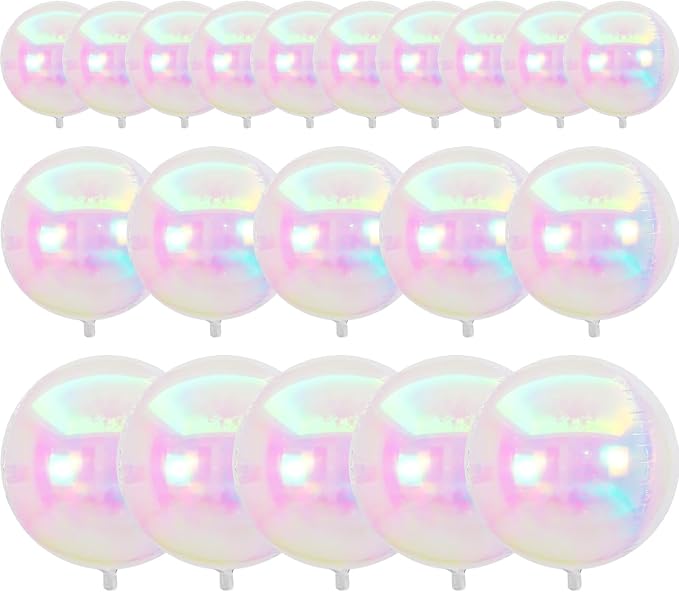 PartyWoo Iridescent Large Giant Foil 4D Balloons 20pcs Different Sizes | 22 12 by PartyWoo