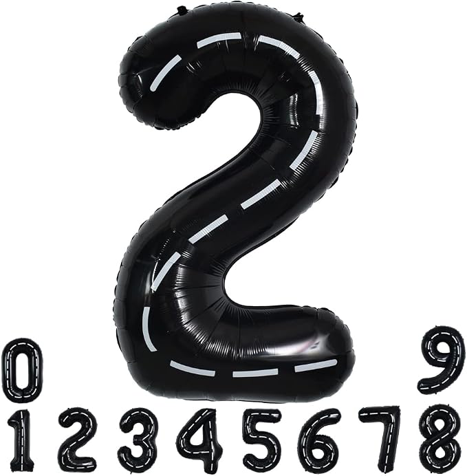 TONIFUL Race Car Black Balloons Car Birthday Party Supplies, 40 Inch Giant by TONIFUL