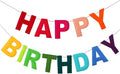 Felt Happy Birthday Garland Rainbow Banner Reusable Happy Birthday Sign Party by Mindsoft