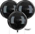 PartyWoo Black Large Round Giant 4D Jumbo Foil Balloons 3pcs 50 Inch | 50 Inch by PartyWoo