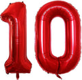 Number 10 Balloons for 10th Birthday Party Decorations, 42 Inch Jumbo Foil by GOER