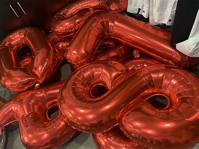 32 Inch Red Number 6 Balloons Foil Ballon Digital Birthday Party Decoration - Image 5