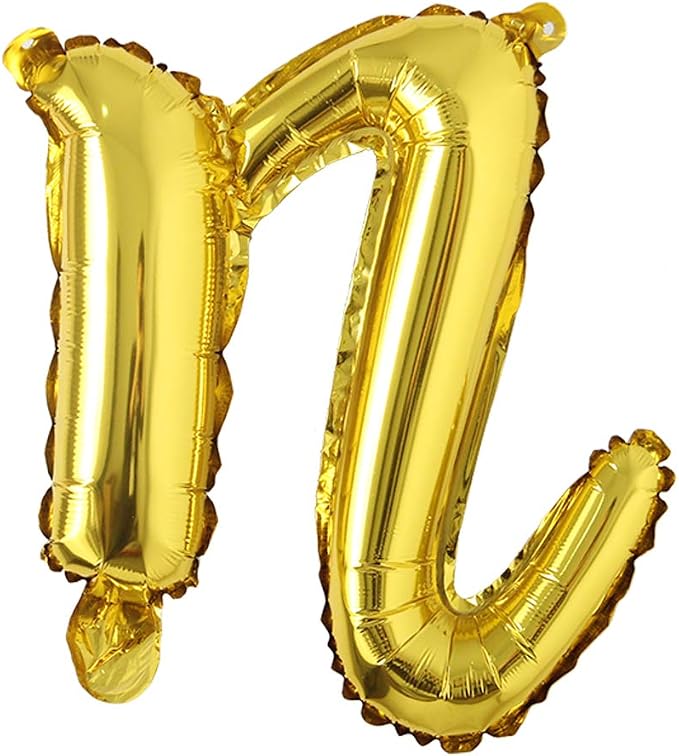 18 inch Gold DIY a-z Handwriting lowercase letters name Foil balloon Letter by REIANS