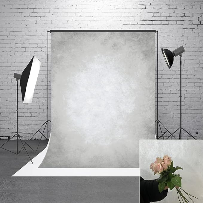 5x7ft Grey Portrait Photography Backdrops Solid Texture Abstract Photo - Image 2