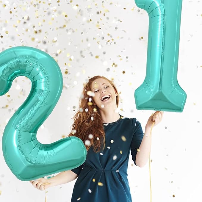 TONIFUL 40 Inch Large Teal Blue Number 12 Balloons Giant Digital 12 or 21 - Image 3