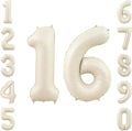 Cream Number 16 Balloon 40 Inch, Foil Numeral by Unknown