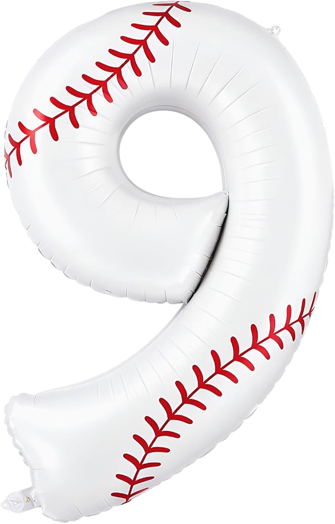 Jenaai Baseball Number 9 Balloons 40 Inch Baseball Theme Birthday Party by Jenaai