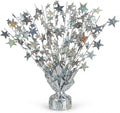 PMU 12 Pack Bursting Star Metallic Foil Spray Centerpiece- Silver Prismatic by PMU