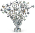PMU 6 Pack Bursting Star Metallic Foil Spray Centerpiece- Silver Prismatic by PMU