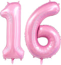 Pastel Pink 16 Balloon Number, 40 Inch Light Pink 16 Balloons Large Helium Foil by BBPOOL