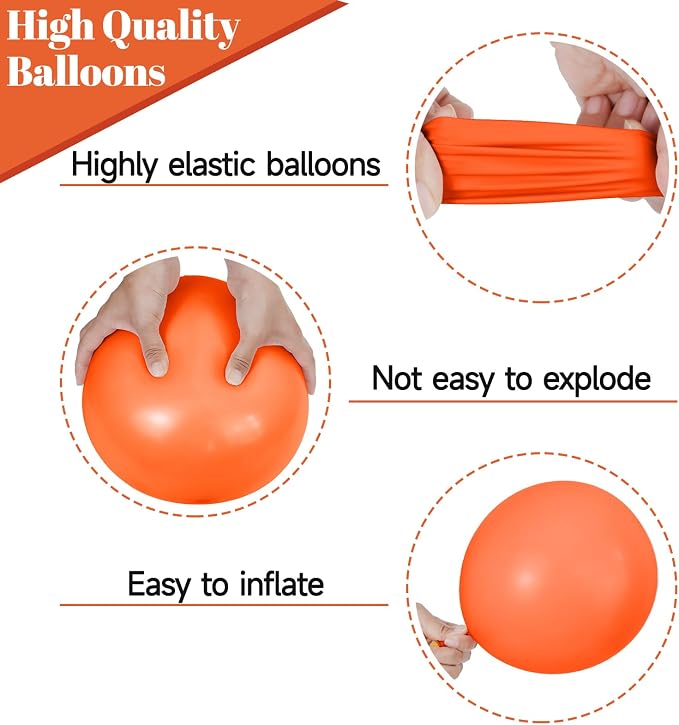 68Pcs Black and Orange Balloons, 12 inch Orange Black Latex Balloon Set - Image 3