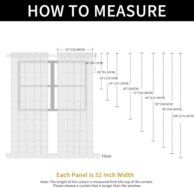 SpaceDresser Check Sheer Curtains 36 Inches Long - Image 6