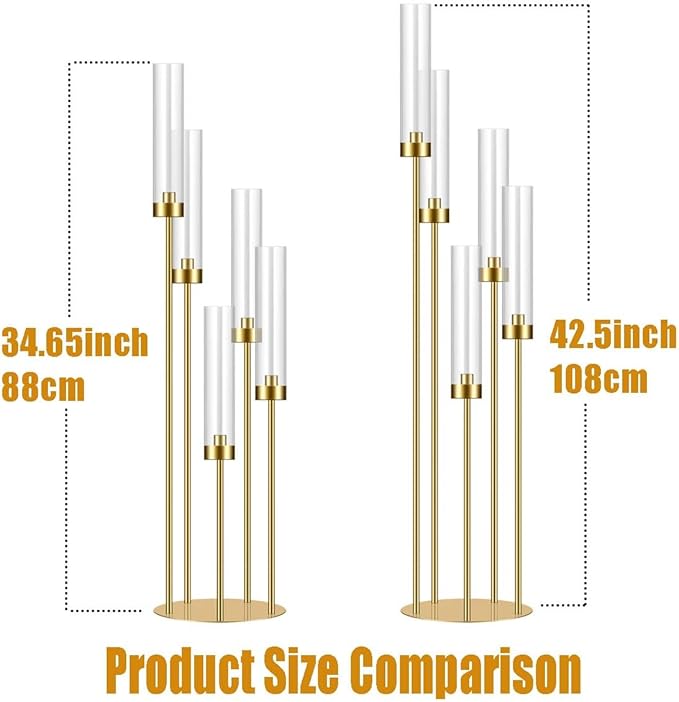 42in 1 Set Gold Candelabra Candle Centerpieces - Image 5