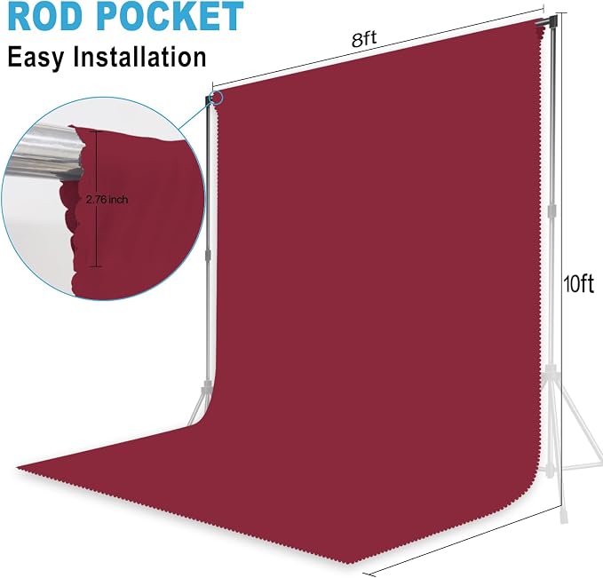 Burgundy Photography Backdrop for Photoshoot, 8x10 FT | Versatile Studio Photo - Image 2
