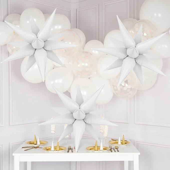 72 Pcs Star Balloons Foil Explosion Balloons Magic 12 Point Star Cone Balloon - Image 3