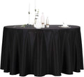 Ascoza 2pack 108 Inch Black Round Tablecloth in Polyester Fabric for Wedding/Banquet/Restaurant/Parties