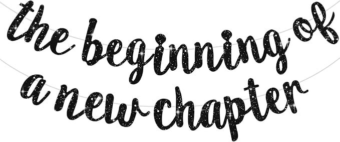 BEISHIDA Black Pre-Strung Glitter The Beginning of A New Chapter Banner | by Beishida