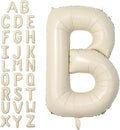 Cream B Letter Balloons, 40 Inch Letter B Balloon Beige, Helium Custom Letter by Dagelar