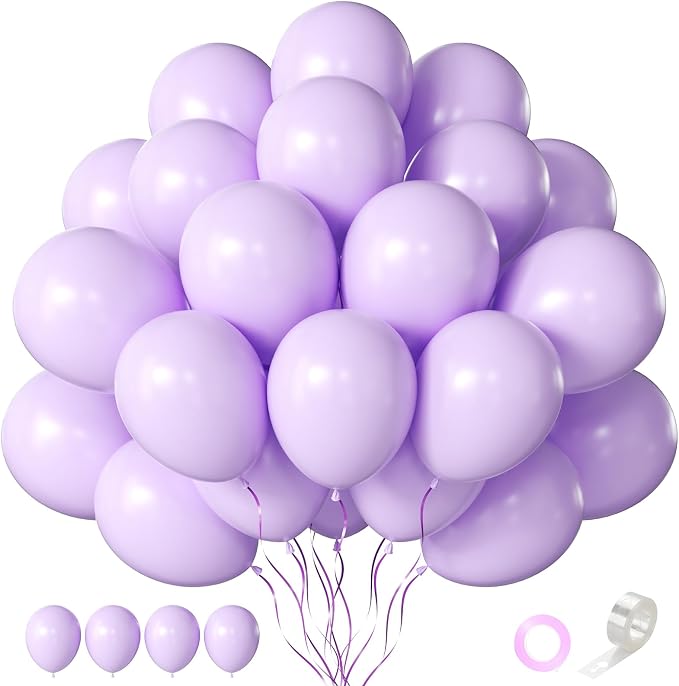 Lavender Balloons 12 Inch 60 Pcs Light Purple Pastel Purple Latex Balloons by Searchbyoccasioncolorsize