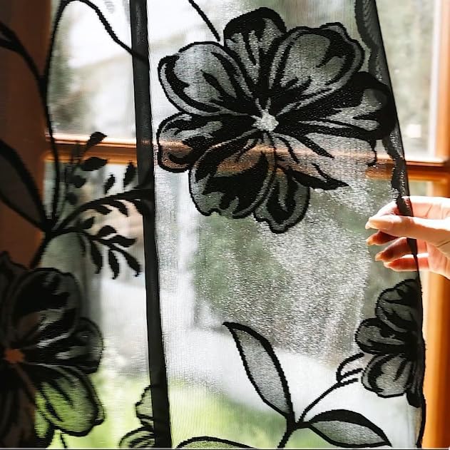 Treatmentex Black Lace Curtains - Image 3