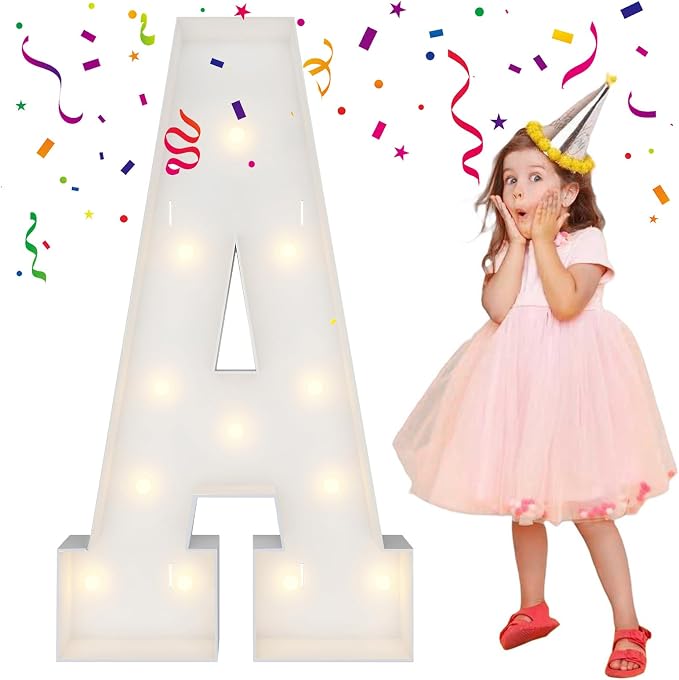 4FT Marquee Light Up Letters, Large Marquee Letters, Big Letters by MerryMosaics