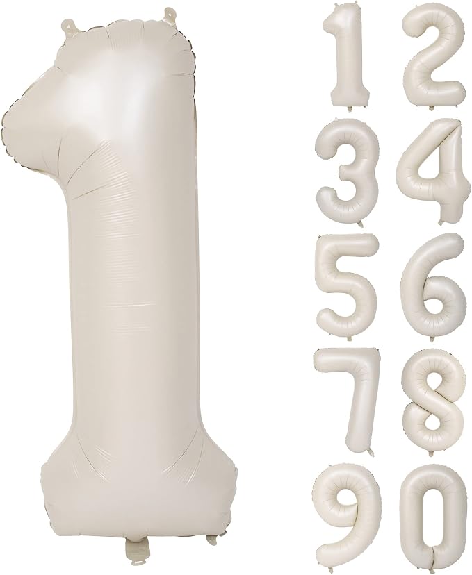 40 In Cream white Number Balloons Helium Foil Mylar Balloon Digital 1 | by Exquisitehighqualitypartydecorationstomeetyoureveryneed%EF%BC%81