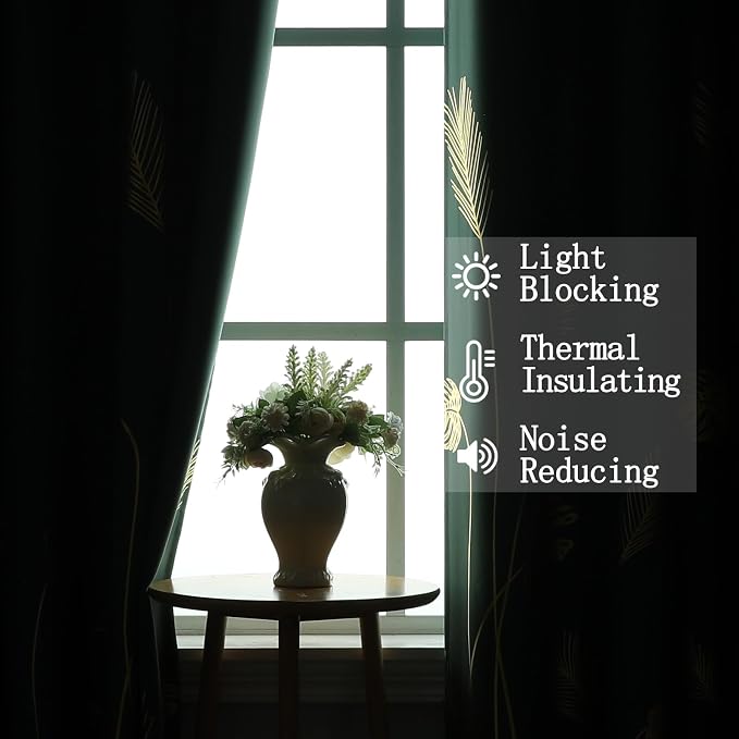 Green Thermal Insulated Blackout Curtains 72 Inches Long - Image 6