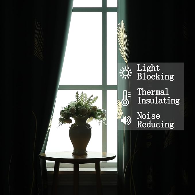 Green Blackout Curtains for Living Room 84 Inch Length 2 Panels Set, Room - Image 6