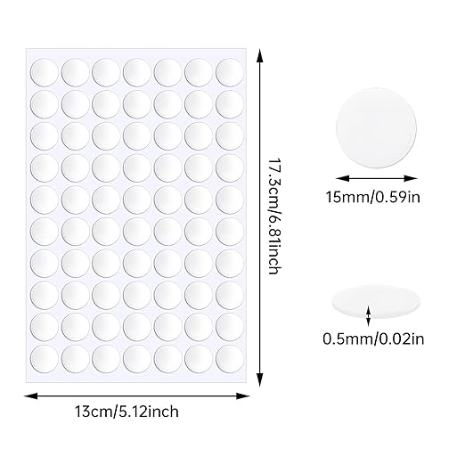 JANYUN 1000 Pcs Mounting Tape Dots, 15 mm Round Sticky Putty Clear Tape | - Image 2
