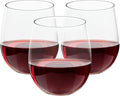 FOCUSLINE 32 Pack Plastic Wine Glasses Stemless, 12 Oz Crystal Clear Disposable Wine Cups, Reusable Plastic Wine Glasses for Parties Weddings, Shatterproof Recyclable and BPA-Free