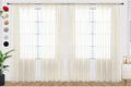 SpaceDresser Ivory Sheer Curtains 4 Panels Rod Pocket Semi-Sheer Curtain 72 by SpaceDresser