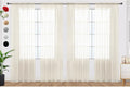 SpaceDresser Ivory Sheer Curtains 4 Panels Rod Pocket Semi-Sheer Curtain 96 by SpaceDresser