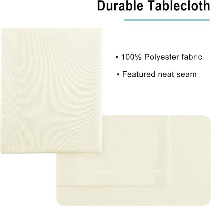 Hiasan Champagne Rectangle Tablecloth - Waterproof Washable Polyester Fabric Table Cloth for Buffect Dining Birthday Party Wedding, 30 x 60 Inch
