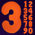 Mega-L Glow in The Dark Party Supplies, 40 Inch Orange Number 3 Balloon | Glow by Mega-Loopolis